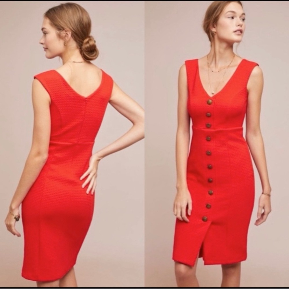 Anthropologie - Maeve red/orange dress size S